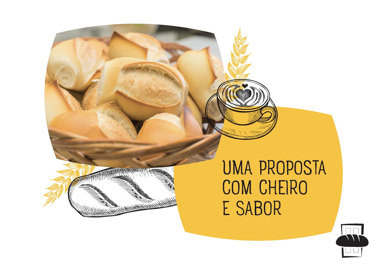 Apresentação da logo e do projeto Pão na Porta