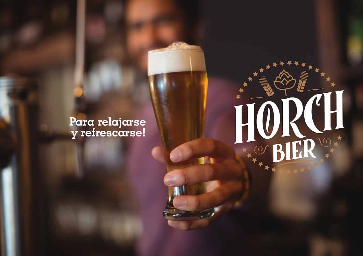 Anúncio de bar e cervejaria com a logo aplicada